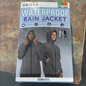 32 Degrees Gray Waterproof Rain Jacket unisex woman xxl NWT